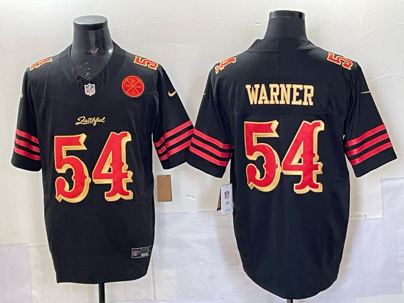 Men San Francisco 49ers #54 Warner black Limited Nike NFL 2025 Jersey 06